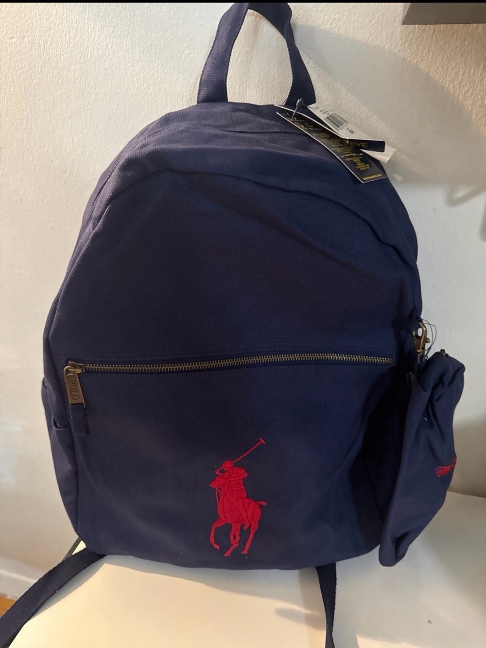 Polo by Ralph Lauren Navy Backpack with Red Pony Logo